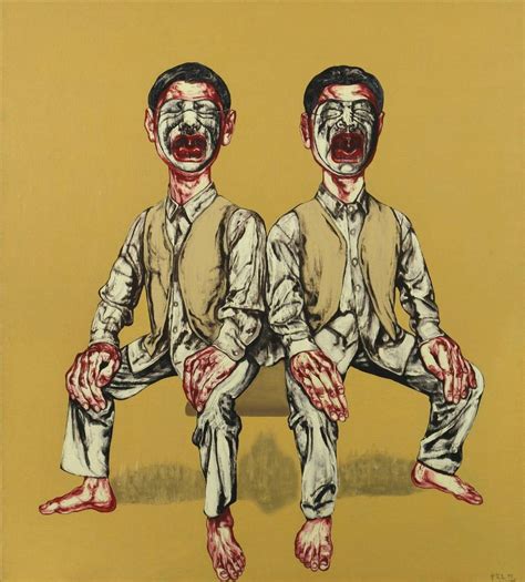 Zeng Fanzhi (1964-) Mask Series No. 26, 1995 (200 x 180 cm.) Chinese Traditional Art, Chinese ...