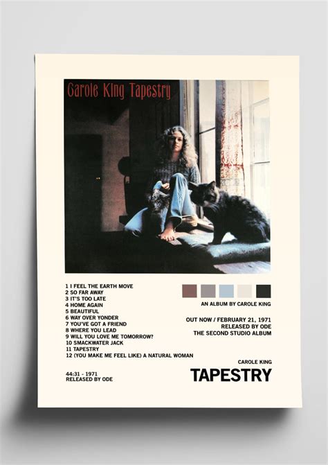 Carole King 'Tapestry' Album Tracklist Poster – The Indie Planet