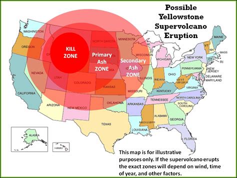 Blast Radius Yellowstone Supervolcano Map Map : Resume Examples