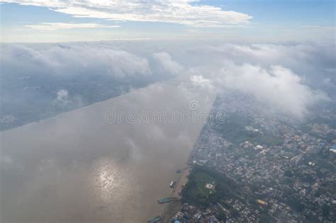 Aerial View of Varanasi City with Ganges River, Ghats, the Houses in ...