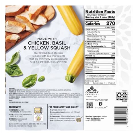 Healthy Choice Simply Steamers Grilled Basil Chicken Frozen Meal, 9.900 OZ - Fry’s Food Stores