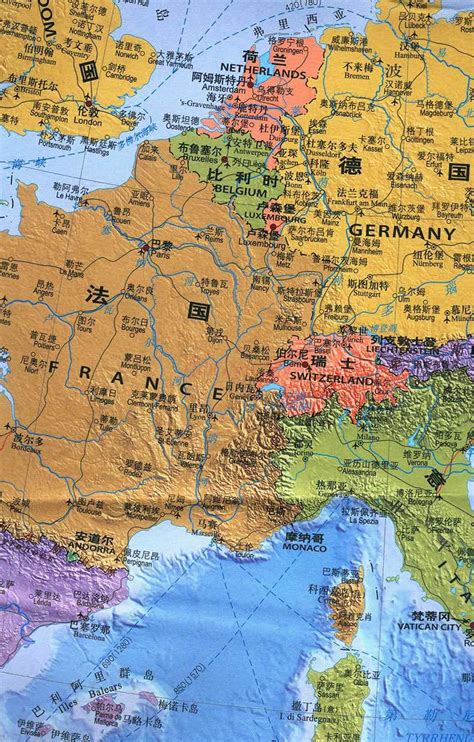 Europe map Chinese and English map World countries... – Vicedeal
