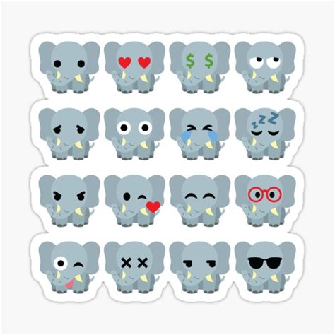 "Elephant Emoji " Sticker for Sale by HippoEmo | Redbubble