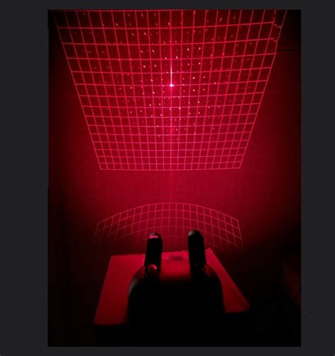 Laser Grid Matrix with twin beams projecting star and sqaure pattern