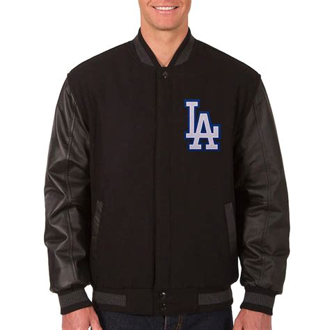 Full-Zip Los Angeles Dodgers Black Varsity Jacket - Jacket Makers