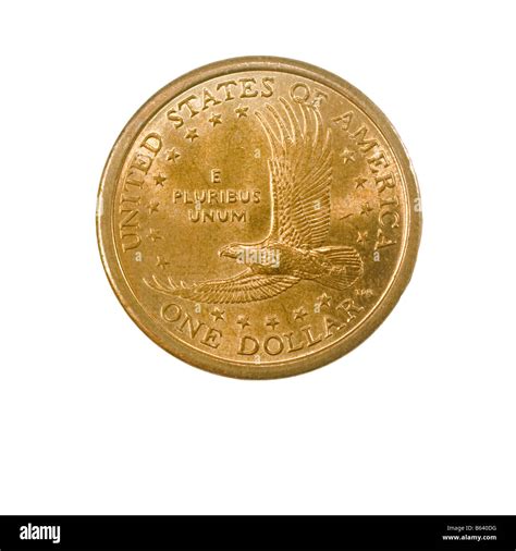 US one Dollar coin 100 cents isolated on white background Stock Photo ...