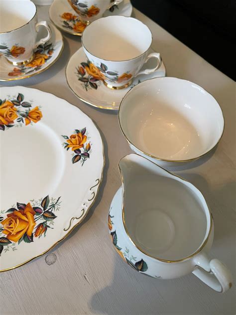 Colclough Yellow Roses Vintage Tea Set Vintage China | Etsy