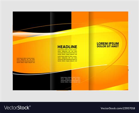 Empty trifold brochure template design Royalty Free Vector