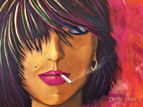 Lipstick and Cigarettes 2 Painting by Denise Peat