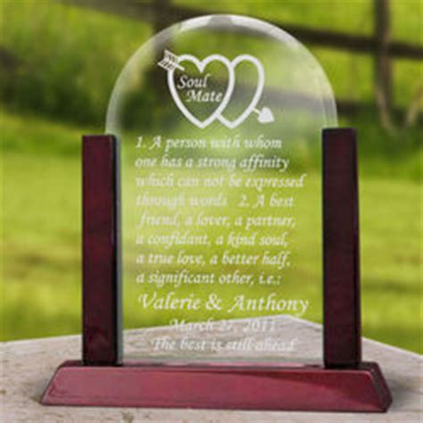 Personalized Soul Mate Definition Glass Arch Keepsake - FindGift.com