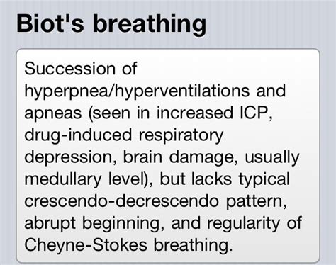 Biot's Breathing | Medical knowledge, Pulmonology, Nursing tips