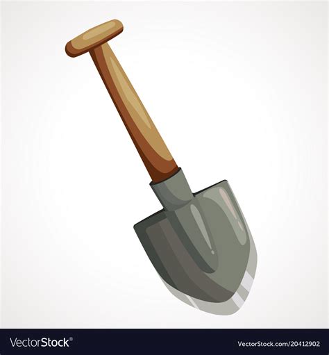 Cartoon shovel for mining Royalty Free Vector Image