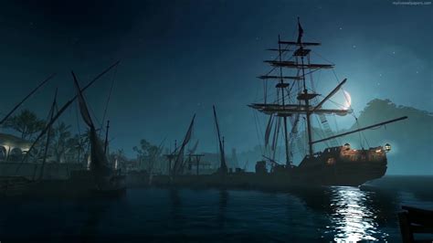 PC Pirate Ship Night Live Wallpaper - DesktopHut