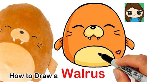 How to Draw a Baby Walrus Easy | Squishmallows | Baby walrus, Cute easy ...