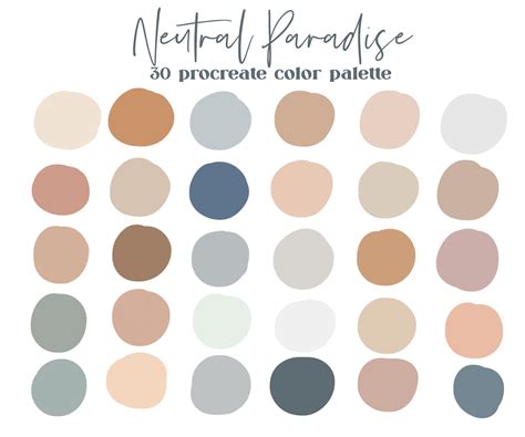 Neutral Paradise Procreate Color Palette / Ipad Procreate Swatches / Instant Download | Colour ...