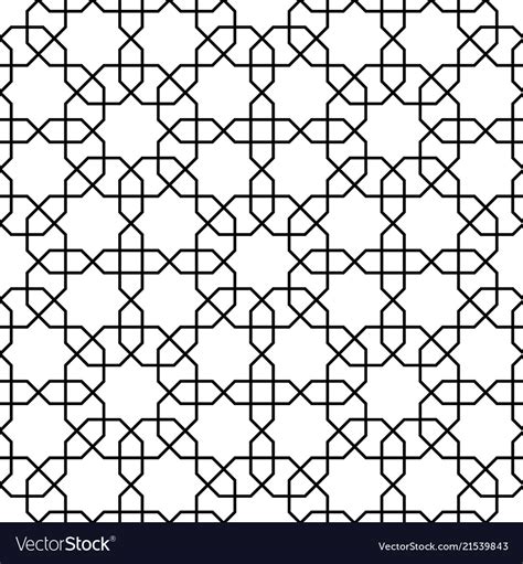 Islamic pattern seamless geometric black Vector Image