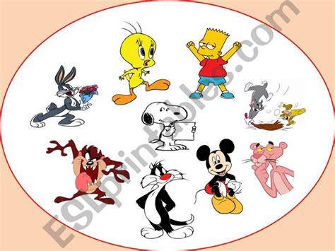 ESL - English PowerPoints: cartoon characters