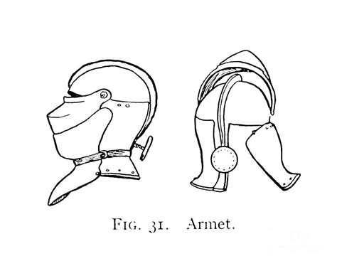 Armet A medieval helmet with a visor and a neck guard c5 Drawing by Historic Illustrations | Pixels