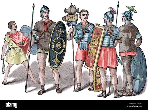 Gallic Wars. 58-50 BC. Roman soldiers and equipment. Caesaar in Gaul Stock Photo: 69373695 - Alamy