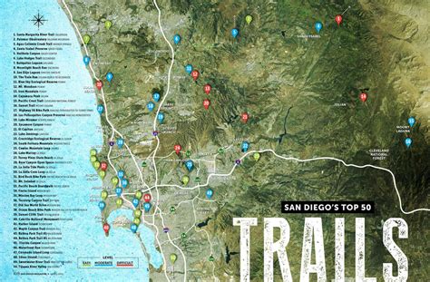 San Diego's Top 50 Trails - San Diego Magazine - April 2015 - San - California Hiking Map ...