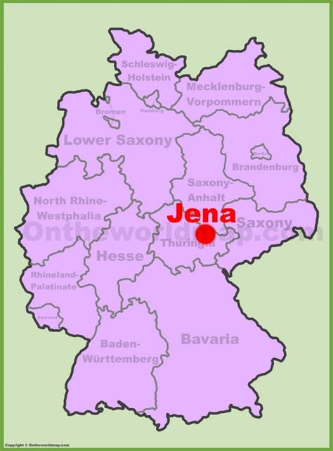 Jena location on the Germany map - Ontheworldmap.com