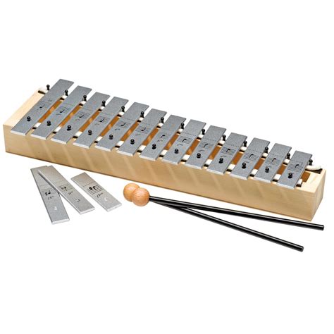 Metal xylophone with note names and symbols on bars. | Glockenspiel ...