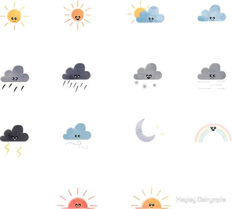 Weather icon emoji sticker set Sticker by Hayley Dalrymple in 2021 | Icon emoji, Weather ...