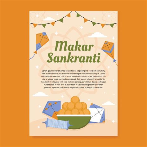 Makar Sankranti Poster 16995623 Vector Art at Vecteezy