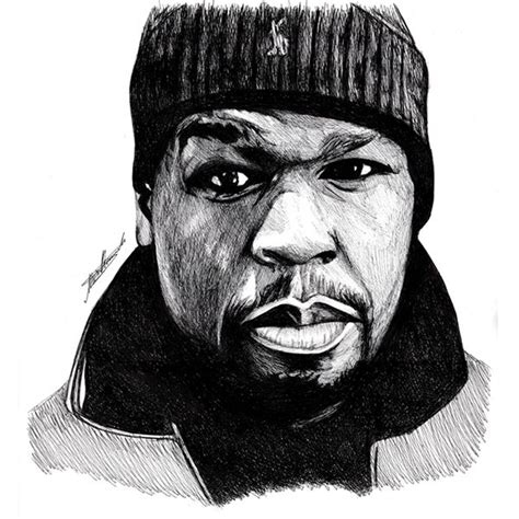 50 Cent Portrait Drawing by Musa Drammeh, via Behance | Portrait drawing, Drawings, Rapper art