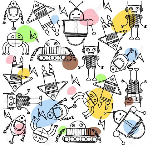 Free download Set Of Cartoon Robots Background Royalty Free Cliparts ...