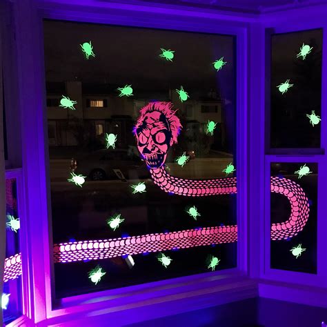 My black light Halloween window. : r/halloween