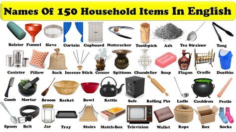 150 household items in english with pdf | English Vocabulary - 150 household items | - YouTube