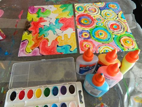 the vintage umbrella: painting with watercolors and Elmer's glue