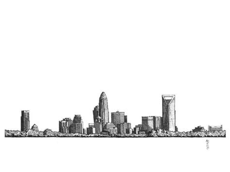 Art Print Charlotte NC Skyline