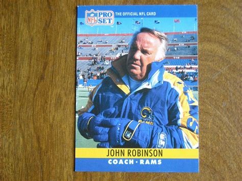 John Robinson Los Angeles Rams Head Coach Card No. 176 - 1990 NFL Pro ...