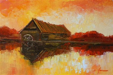 Old Watermill Painting by Luke Karcz - Fine Art America