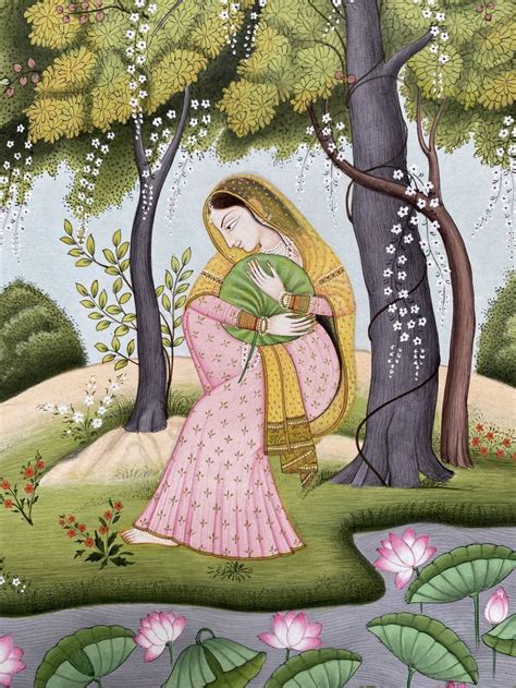 Indian miniature Pahari Kangra Painting of lady Painting by Aditya Saini | Saatchi Art | Mughal ...