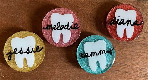 Glitter Dental Name Tag | Etsy