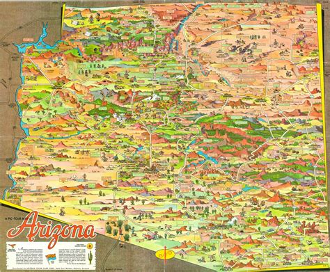 A Pic-Tour Map of Arizona - Curtis Wright Maps