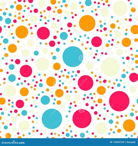 Colorful Polka Dots Pattern on White Background. Stock Vector ...