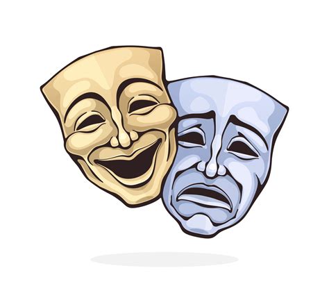 Two theatrical comedy and drama mask. Sickness in psychology of bipolar ...