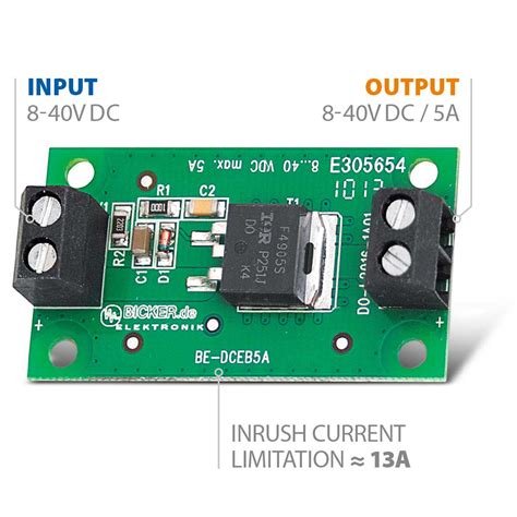 BE-DCEB5A | DC inrush current limiter 8-40VDC / 5A | open frame