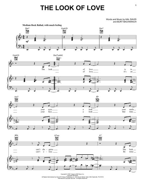 Diana Krall "The Look Of Love" Sheet Music Notes | Download Printable ...