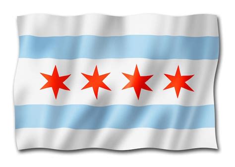 Premium Photo | Chicago city flag illinois usa