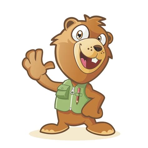 Personaje de dibujos animados feliz marmota | Vector Premium