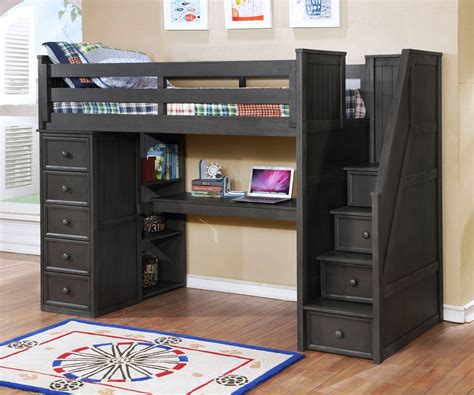 Delta Black Twin Loft Bed With Desk And Storage, 45% OFF