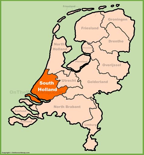 South Holland location on the Netherlands map