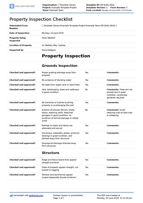 Property Inspection Checklist template (Better than PDF or excel)