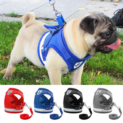 Dog Harness for Chihuahua Pug Small Medium Dogs Nylon Mesh Puppy Cat Harnesses Vest Reflective ...