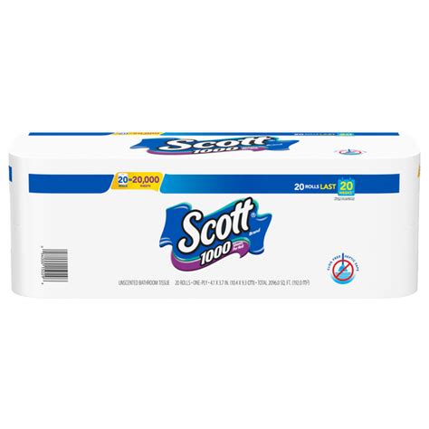 Save on Scott 1000 Sheets Per Roll 1-Ply Toilet Paper Unscented Order Online Delivery | GIANT